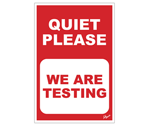 Picture of Quiet Please Testing Poster 12" x 18"