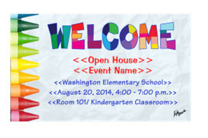 Picture of Open House Crayons Foam Board Poster 18" x 12"