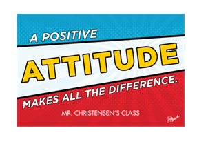Picture of Attitude Classroom Door Polystyrene Poster 18" x 12"