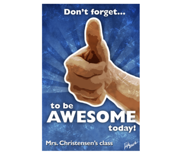 Picture of Awesome Classroom Door Polystyrene Poster 12" x 18"