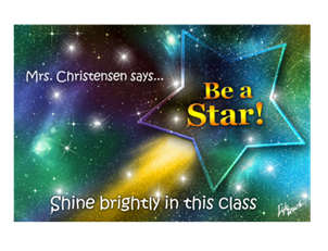 Picture of Be A Star Classroom Door Foam Board Poster 18" x 12"