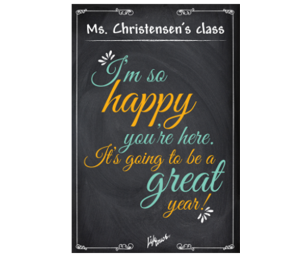 Picture of Glad You're Here Classroom Door Foam Board Poster 12" x 18"
