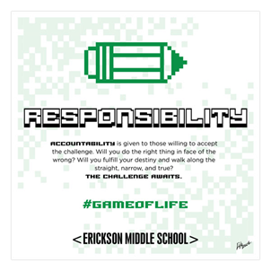 Picture of #GameOfLife Responsibility Foam Board Poster 20" x 20"