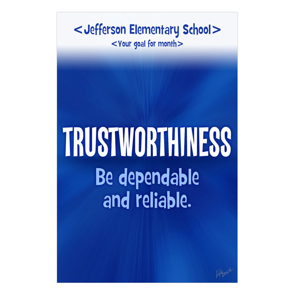 Picture of Trustworthiness Character Counts  Foam Board Poster 12" x 18"