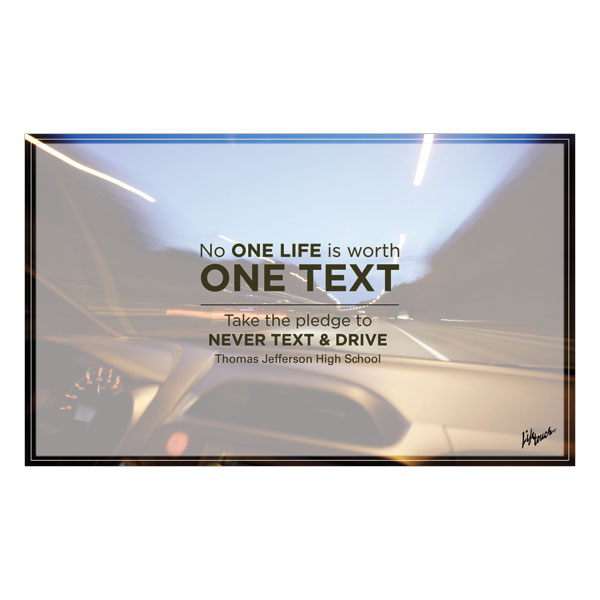 Picture of One Text Banner 5' x 3'