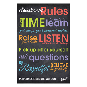 Picture of Chalkboard Class Rules Poster 12" x 18"