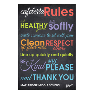 Picture of Chalkboard Cafeteria Rules Poster 12" x 18"