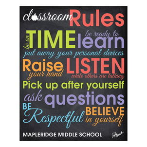 Picture of Chalkboard Class Rules Poster 16" x 20"