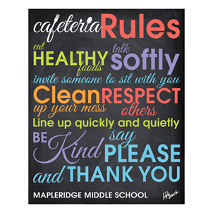 Picture of Chalkboard Cafeteria Rules Poster 16" x 20"