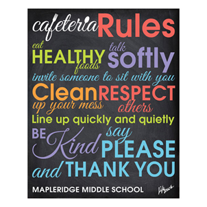 Picture of Chalkboard Cafeteria Rules Foam Board Poster 16" x 20"