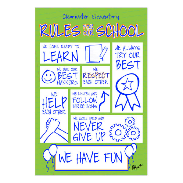 Picture of Notebook School Rules Poster 12" x 18"