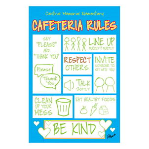 Picture of Notebook Cafeteria Rules Foam Board Poster 12" x 18"