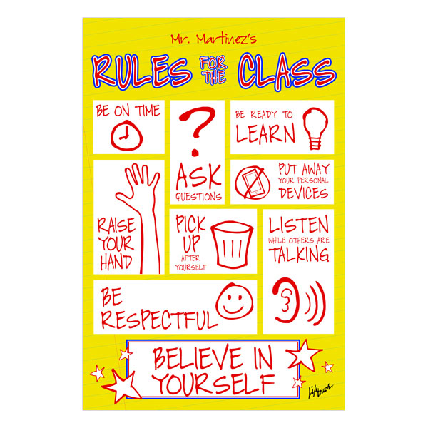 Picture of Notebook Class Rules Foam Board Poster 12" x 18"
