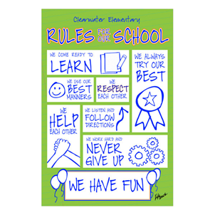 Picture of Notebook School Rules Foam Board Poster 12" x 18"