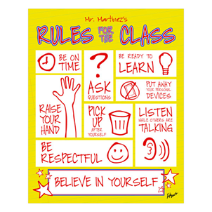Picture of Notebook Class Rules Foam Board Poster 16" x 20"