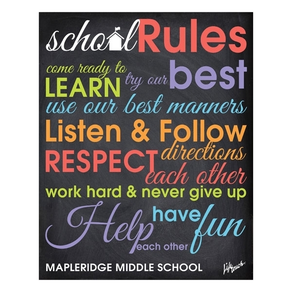 Picture of Chalkboard School Rules Poster 16" x 20"