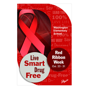 Picture of Red Ribbon Foam Board  Poster 12" x 18"