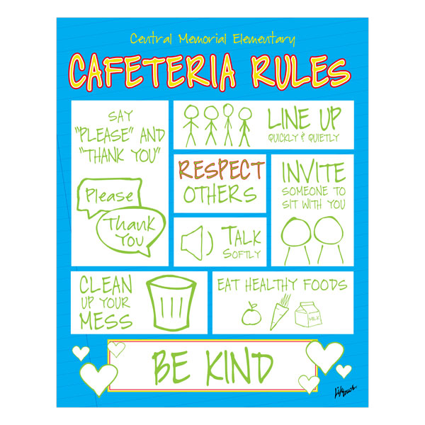 Picture of Notebook Cafeteria Rules Foam Board Poster 16" x 20"
