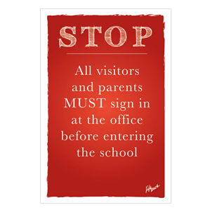 Picture of School Office/Entrance Safety Foam Board Poster 12" x 18" English