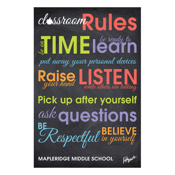 Picture of Chalkboard School Rules Poster 12" x 18"