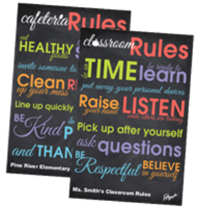 Picture of 12"w x 18"h  Rules Chalkboard Laminated Foam Board Poster