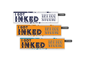 Picture of 3"w x 11.5"h Rectangle Bumper Sticker 1, 2 or 3 Color