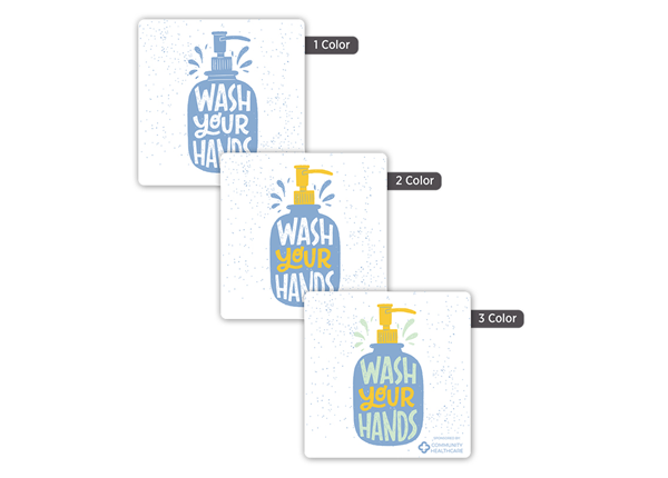 Picture of 3"w x 3"h Square 1, 2, or 3 Colors