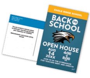 Picture of 5.5ʺw x 8.5ʺh Open House Back to School Postcard Front & Back