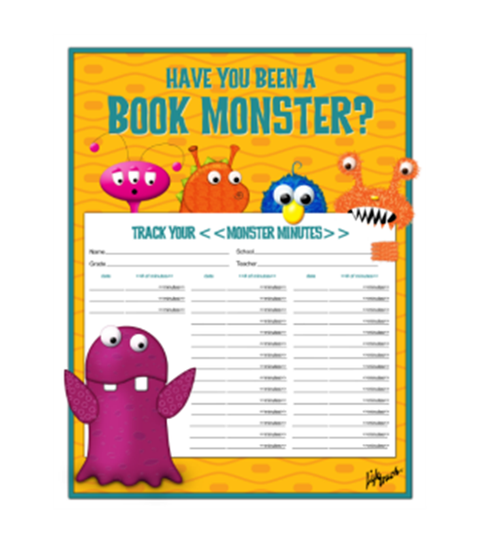 Picture of Book Monster Student Reading Tracking Sheet 8.5" x 11"
