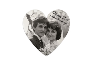 Picture of Heart Shaped Chipboard Coaster || Custom Coasters || 4" x 4", Full Color