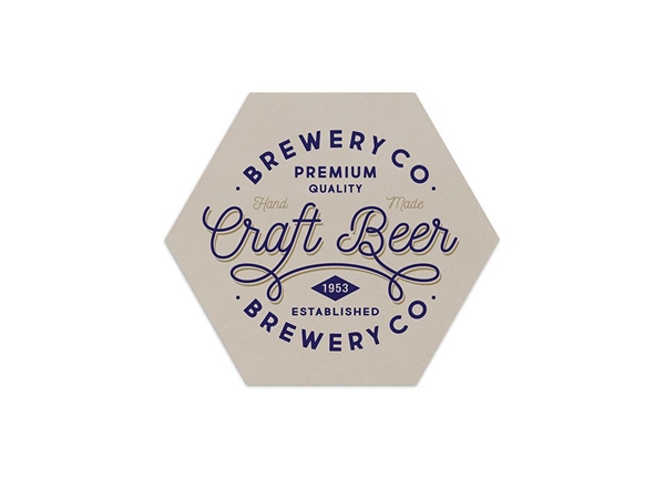 Picture of Hexagon Chipboard Coaster || Custom Coasters || 4" x 3.5", Full Color