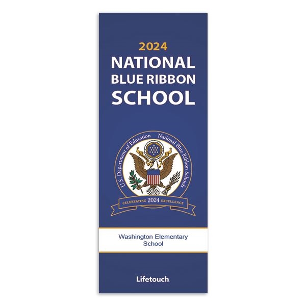 Picture of Light Pole Banner Double Sided - National Blue Ribbon 18" x 45"
