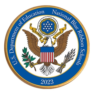 Picture of NATIONAL BLUE RIBBON LAPEL PIN 1"