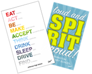 Picture of Positive Behavior Banner - Vertical, 3'w x 5'h