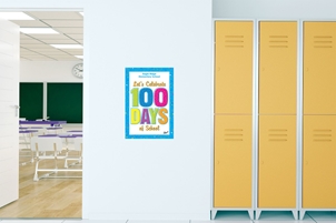 Picture of Removable Wall Graphic 100 Days of School 12"w x 18"h