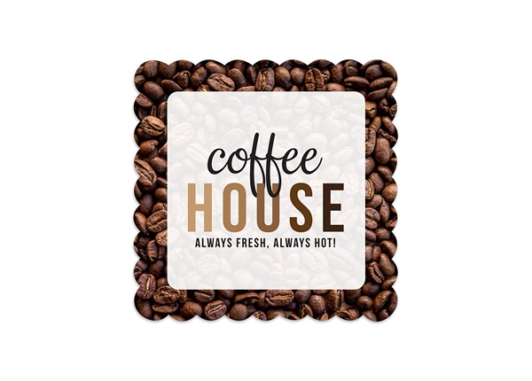 Picture of Square Scallop Coaster || Custom Coasters || 4" x 4", Full Color