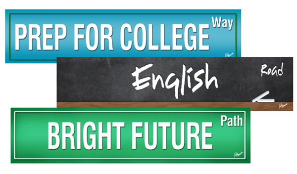 Picture of Street Sign, Foam Board, Custom, One Sided - 19.876"w x 4.524"h