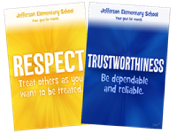 Picture of 12"w x 18"h  Rules Character Matters Laminated Polystyrene Poster