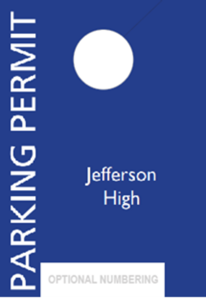 Picture of 3.5"w x 5"h Cardstock Parking Permit / Hangtag with Numbering