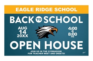 Picture of 5'w x 3'h Open House Back to School Banner