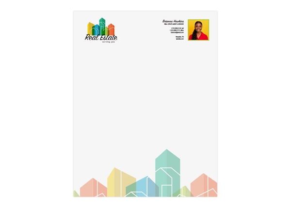 Picture of 8.5"w x 11"h Full Color Flat Letterhead