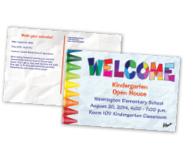 Picture of 8.5ʺw x 5.5ʺh Open House Crayons Postcard Front & Back