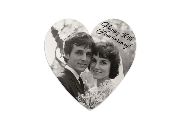 Picture of Heart Shaped Chipboard Coaster || Custom Coasters || 4" x 4", Full Color