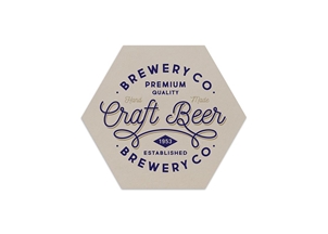 Picture of Hexagon Chipboard Coaster || Custom Coasters || 4" x 3.5", Full Color