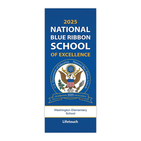 Picture of Light Pole Banner Double Sided - National Blue Ribbon 18"w x 45"h