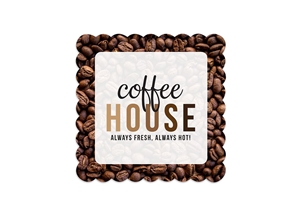 Picture of Square Scallop Coaster || Custom Coasters || 4" x 4", Full Color